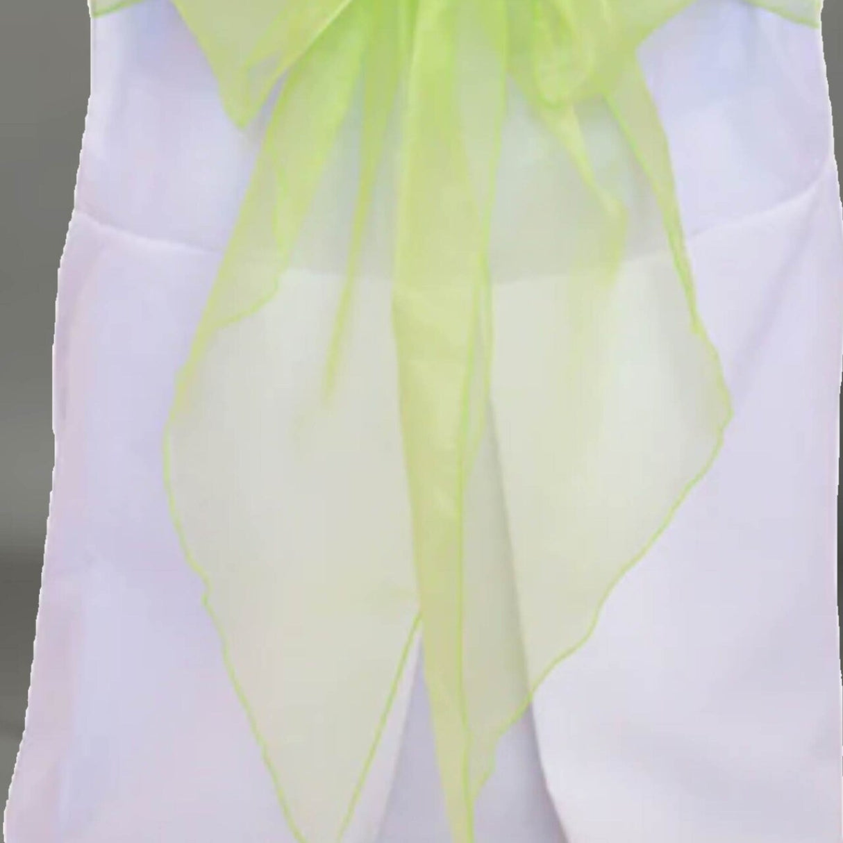 10 Pieces Apple Green Angle End Organza Chair Ties, 12"x116" Party Accessories