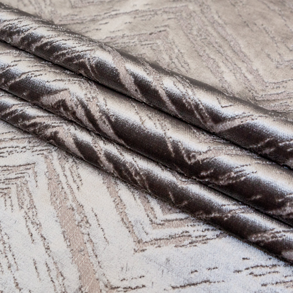 Silver Upholstery Velvet Burnout