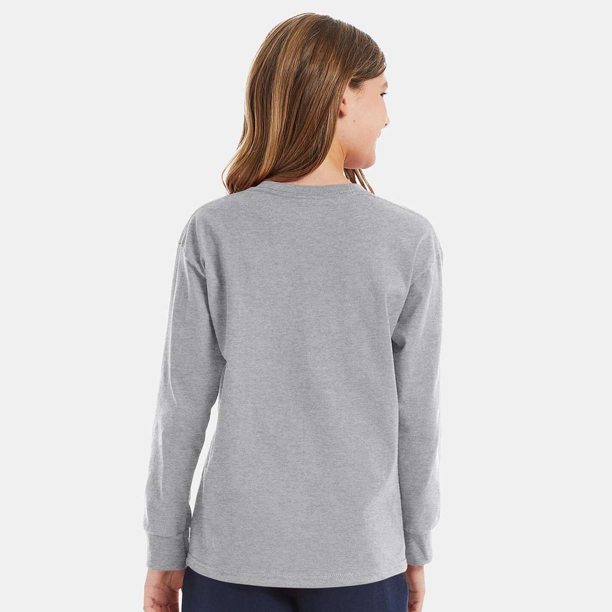 Hanes® Authentic Youth Crew Neck Long Sleeve T-Shirt
