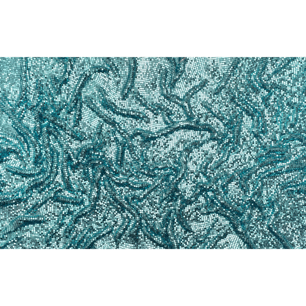 Aluminum Chainmail Fabric Panel, 3mm Tubular - Light Blue - Joan Collection