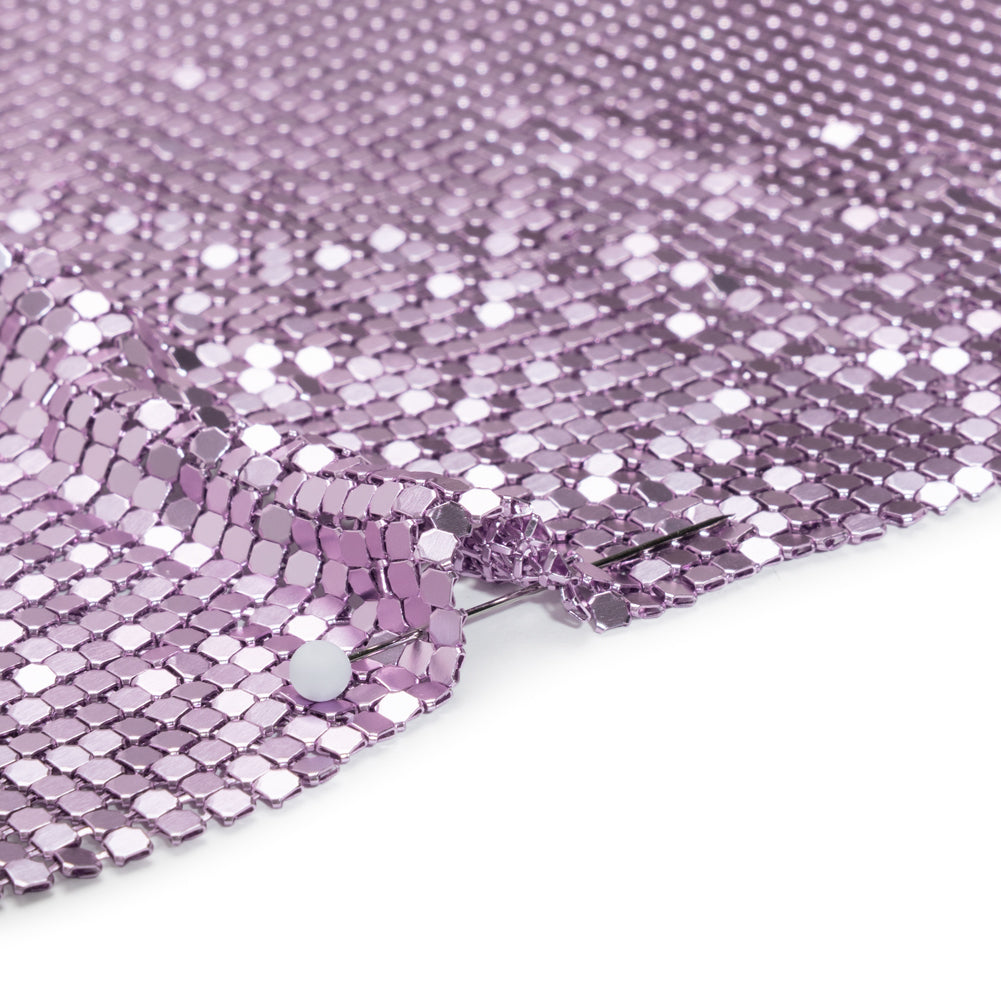 Aluminum Chainmail Fabric Panel, 3mm Tubular - Light Purple - Joan Collection