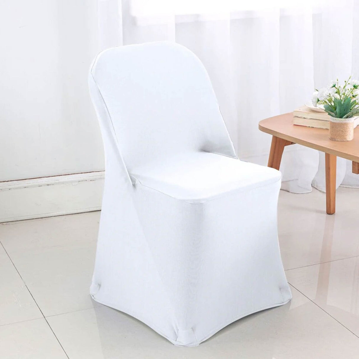White Folding Spandex Chair Cover for Event Seating