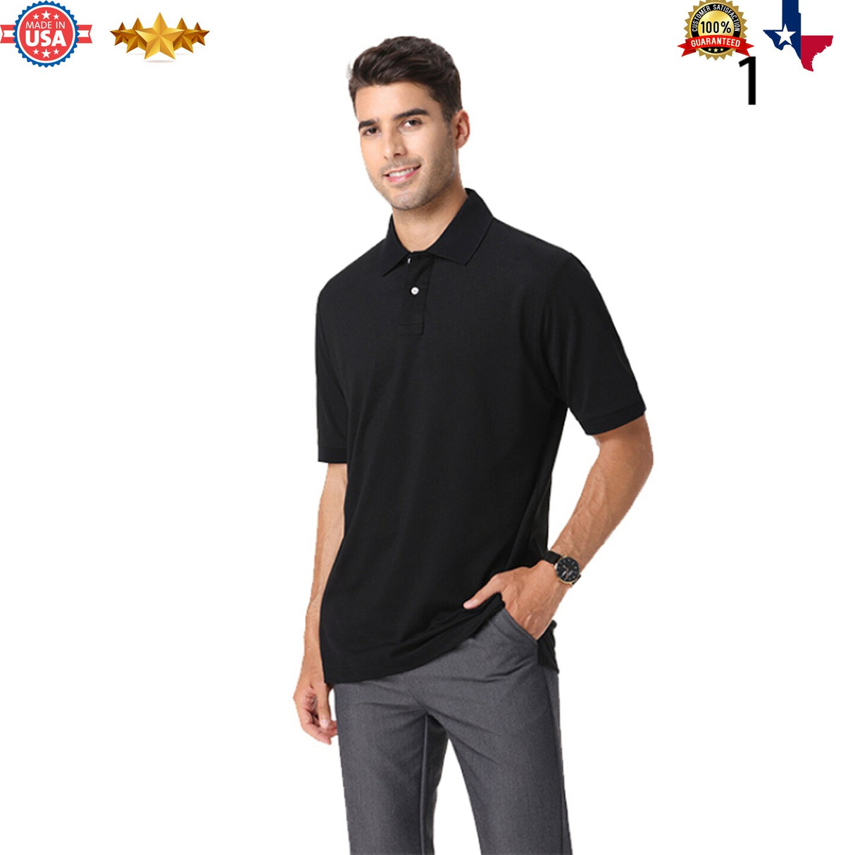Jens Polo T-Shirt -Cotton Classic, Vintage, Regular or Relaxed-fit and Fitted polo