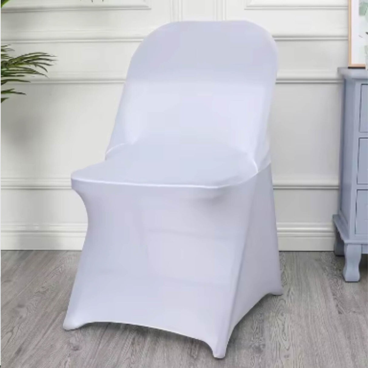 White Folding Spandex Chair Cover for Event Seating