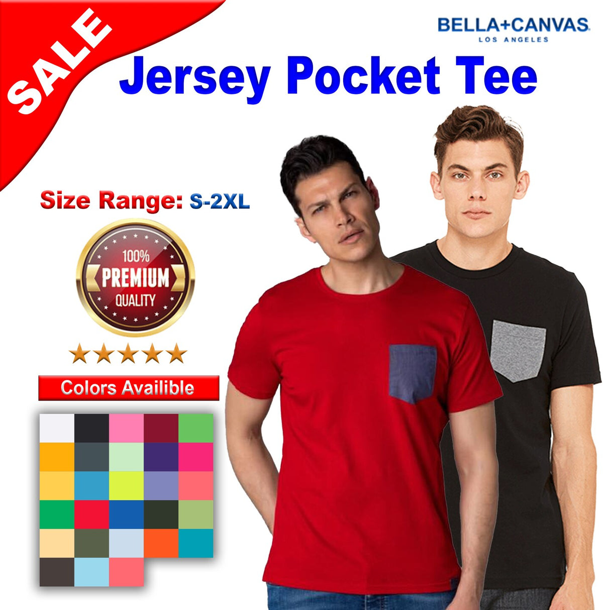 BELLA + CANVAS® Jersey Pocket Tee