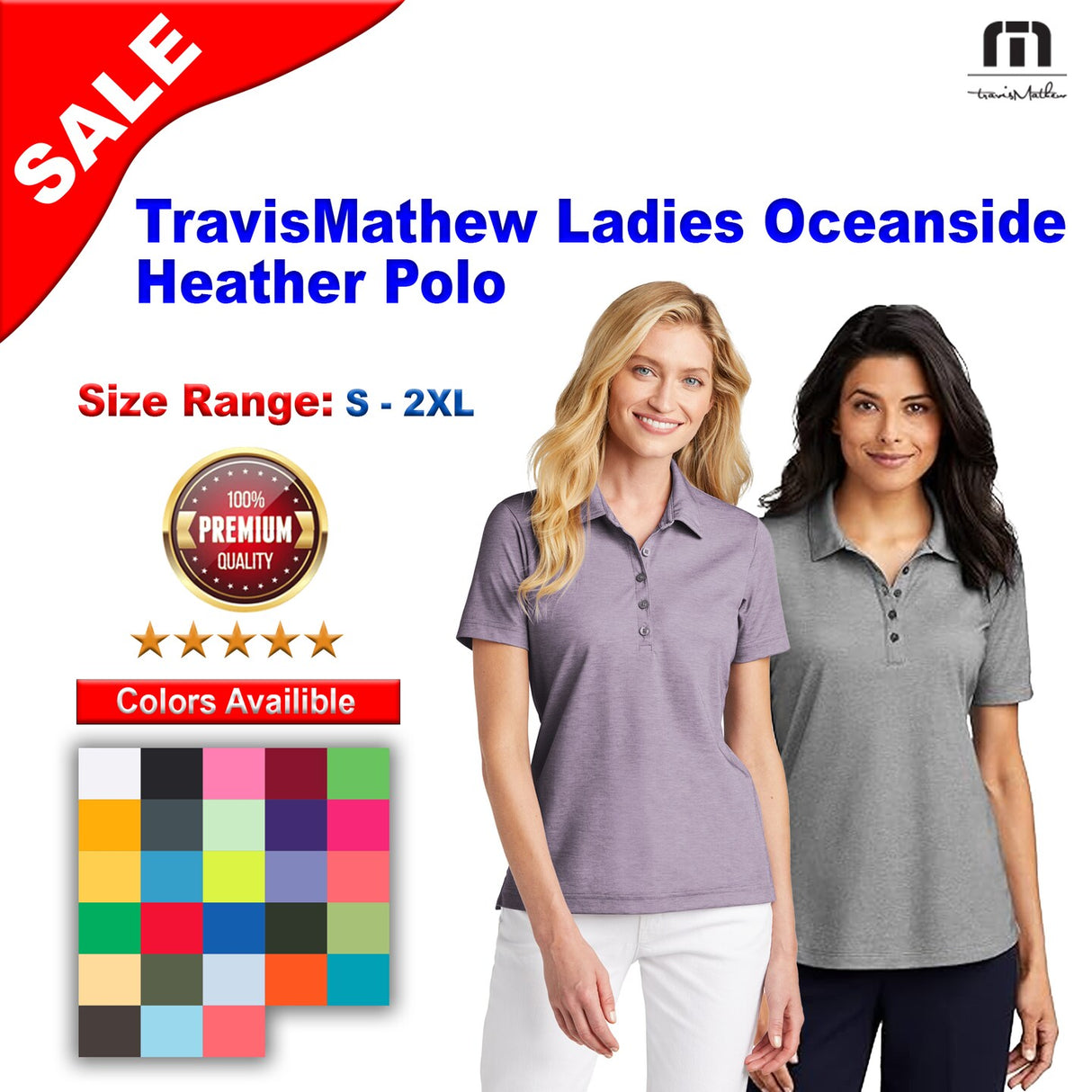 TravisMathew® Ladies Oceanside Heather Polo