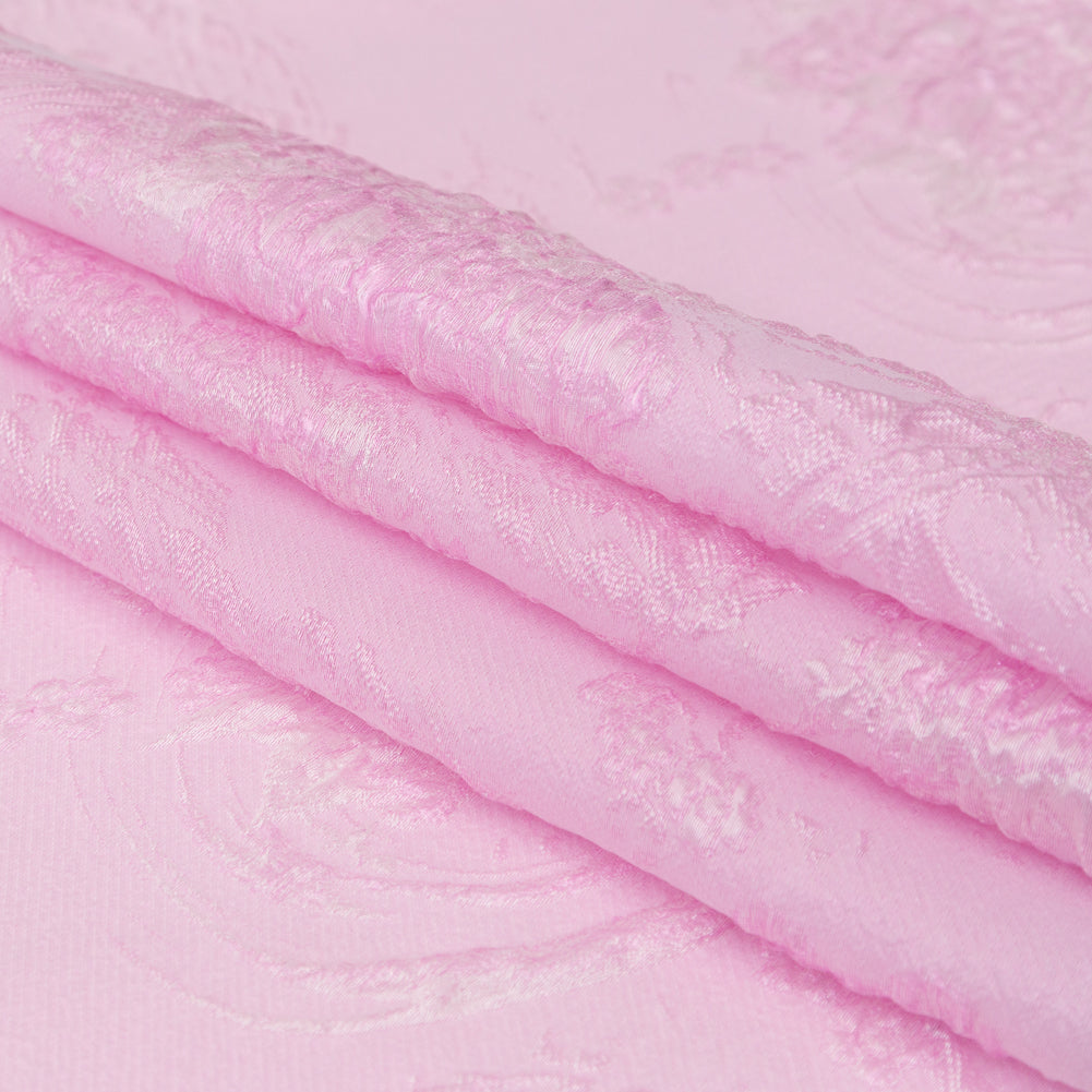 Luminous Pink Lavender Abstract Luxury Double-Layer Organza Brocade