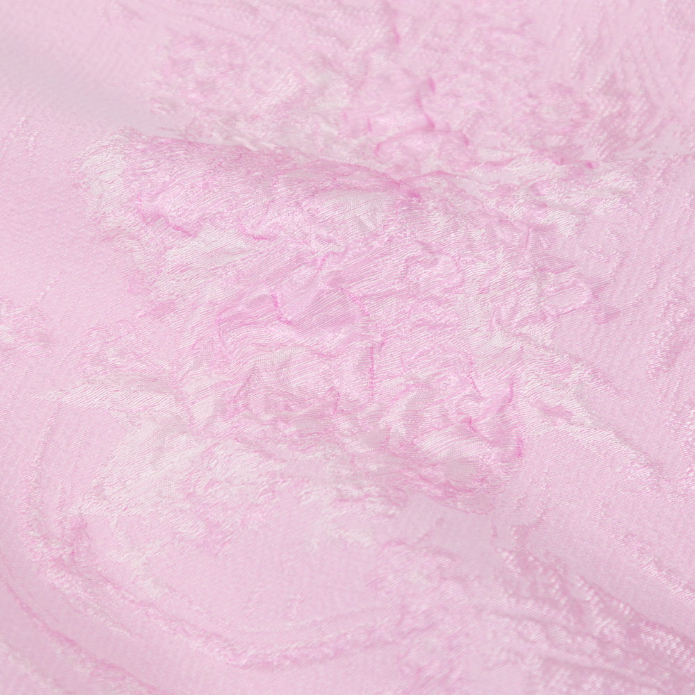 Luminous Pink Lavender Abstract Luxury Double-Layer Organza Brocade