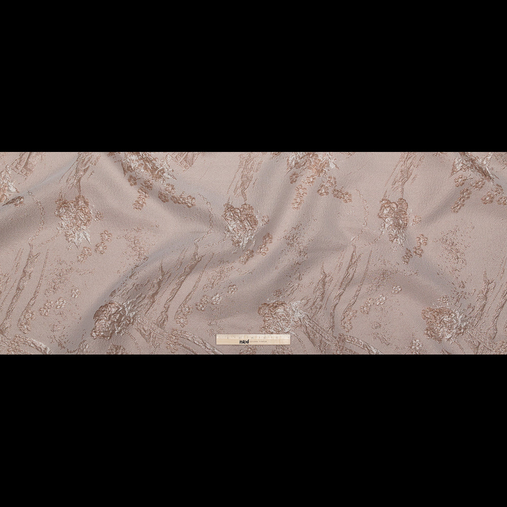 Luminous Taupe Abstract Luxury Double-Layer Organza Brocade