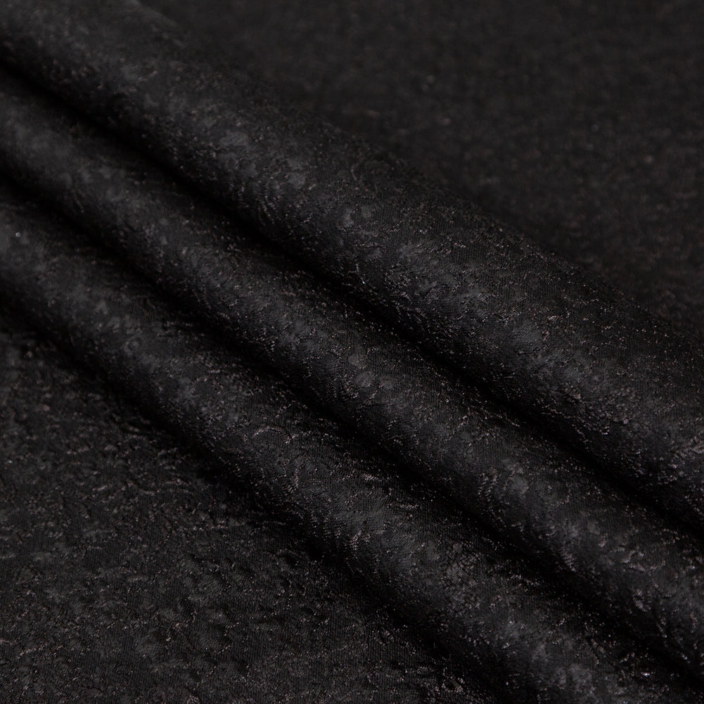 Metallic Black Luxury Floral Brocade