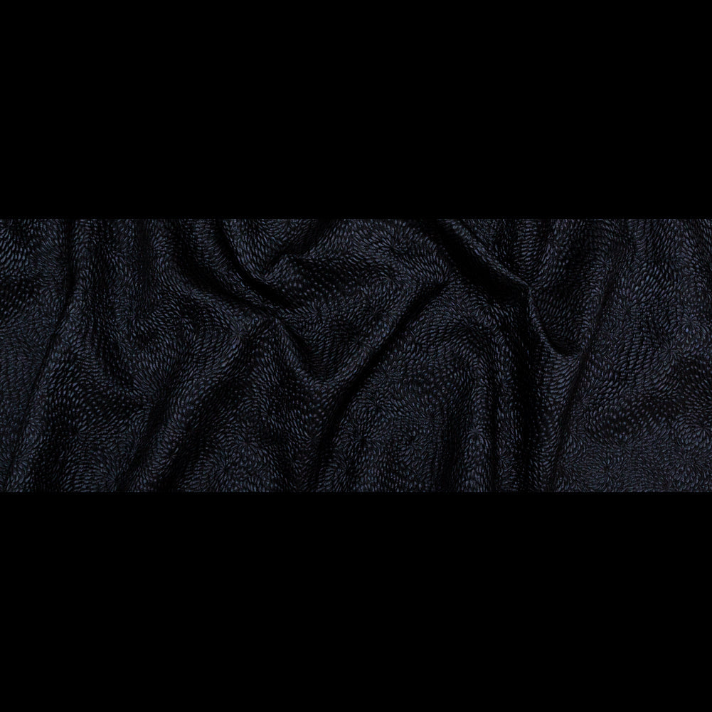 Metallic Black Floral Double-Layer Organza Brocade