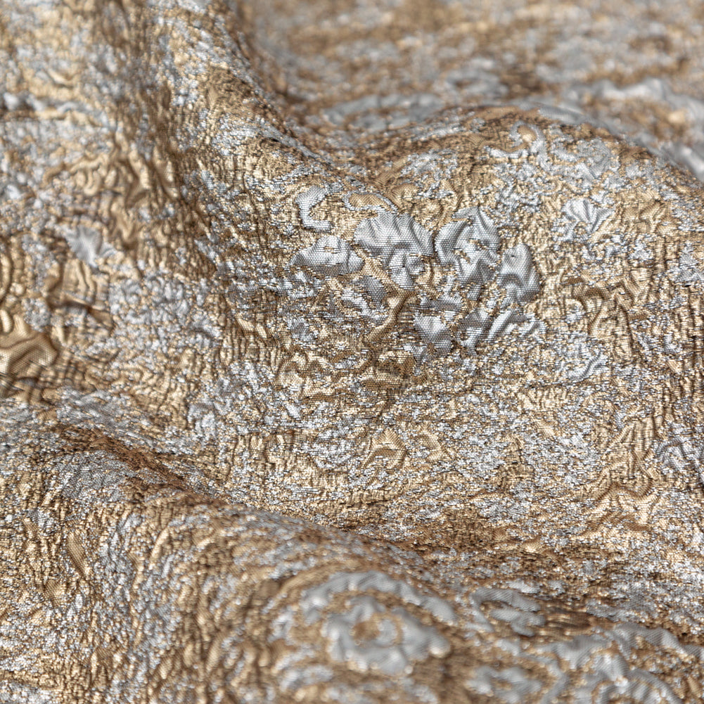 Gunmetal and Gold Luxury Metallic Brocade