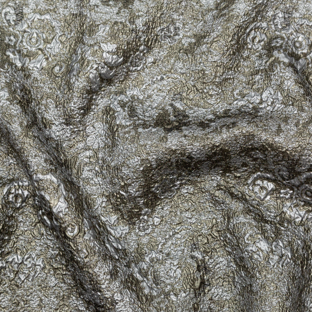Silver and Pale Gold Luxury Metallic Brocade