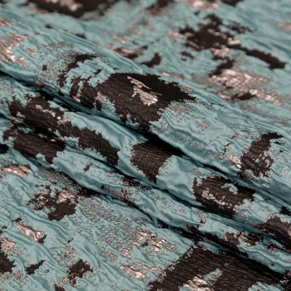 Mint Chocolate Chip Abstract Luxury Metallic Brocade