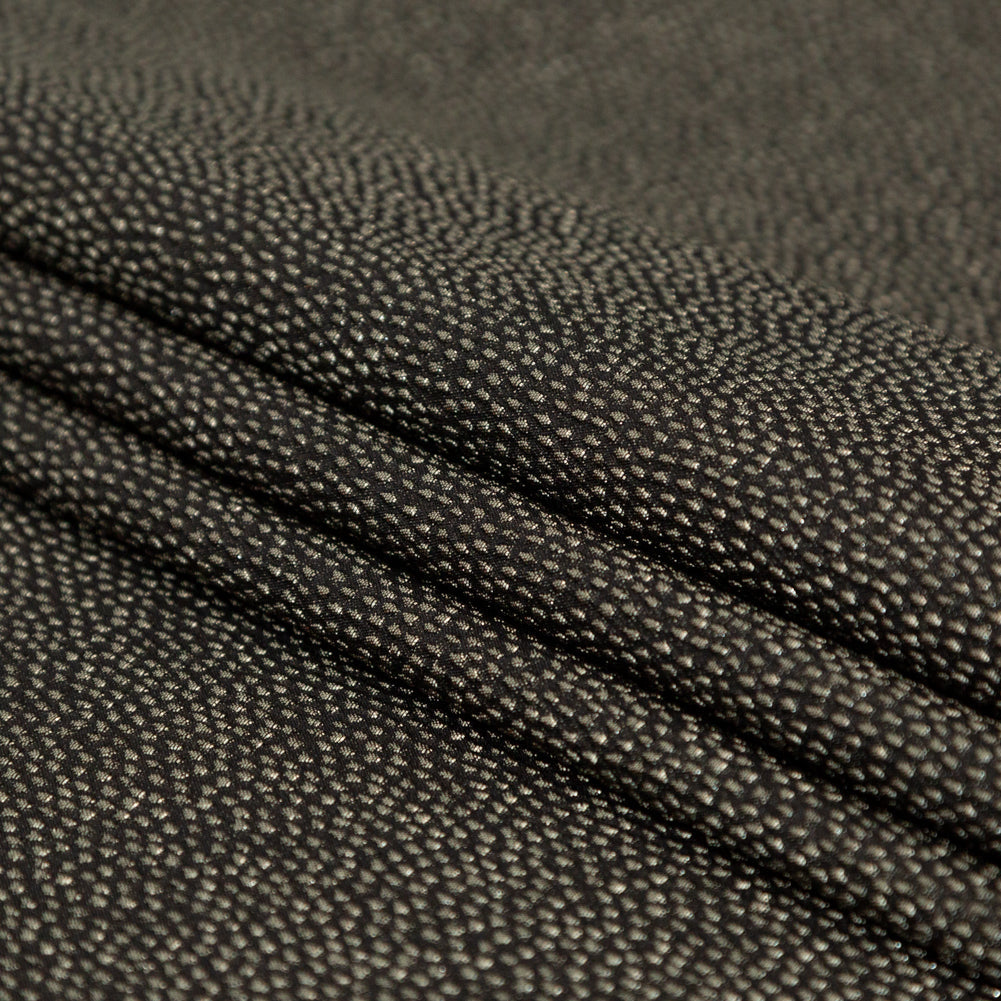 Metallic Pale Gold on Black Abstract Luxury Brocade