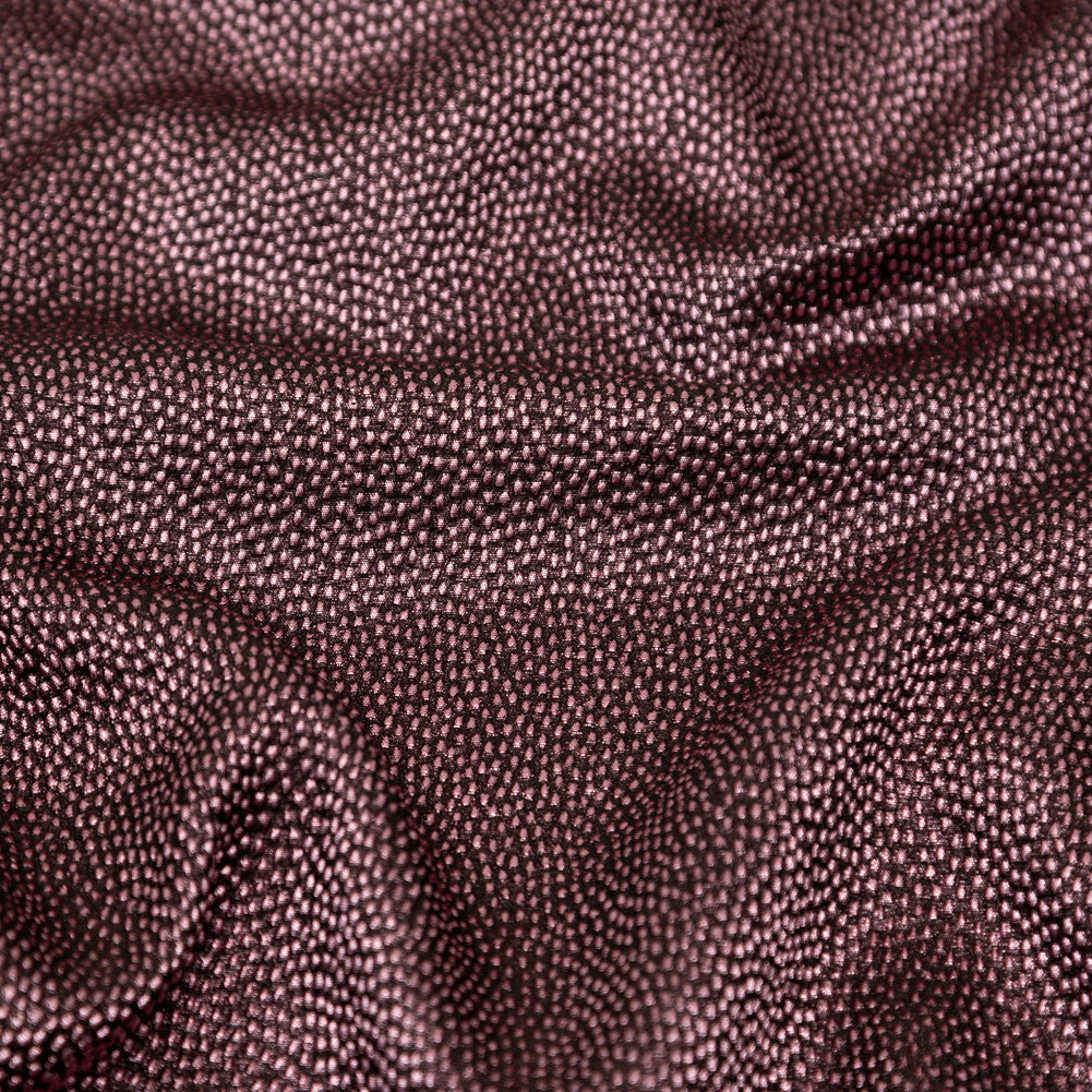Metallic Pink on Black Abstract Luxury Brocade