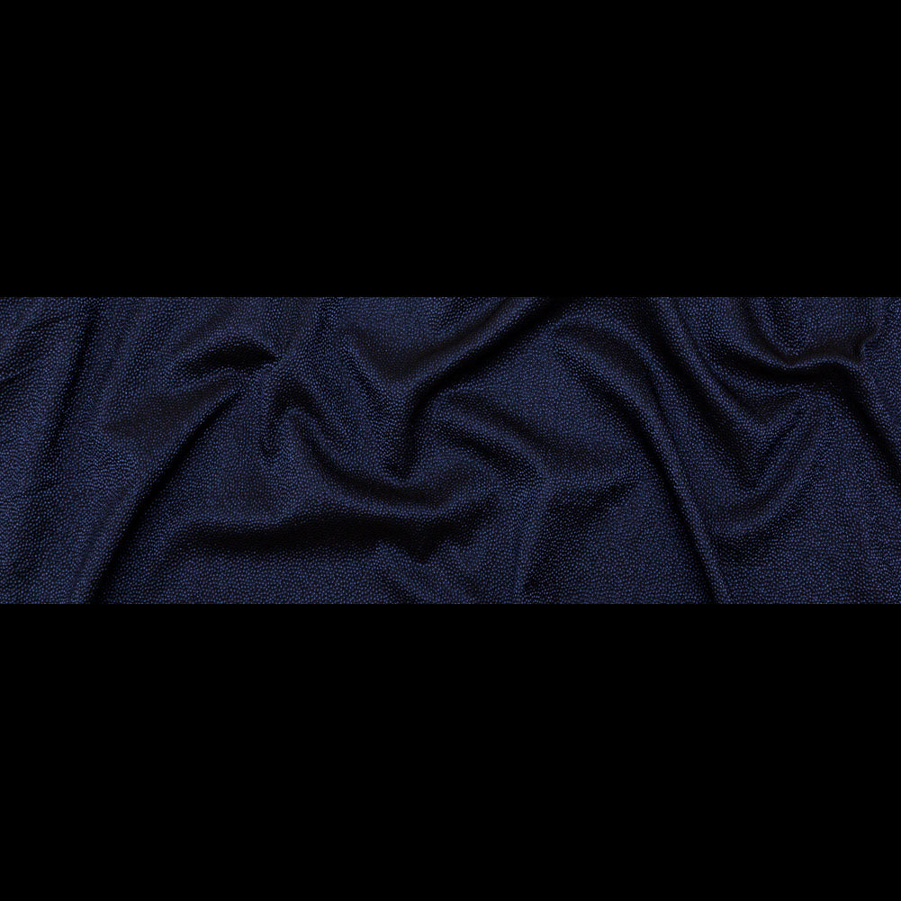 Metallic Blue on Black Abstract Luxury Brocade