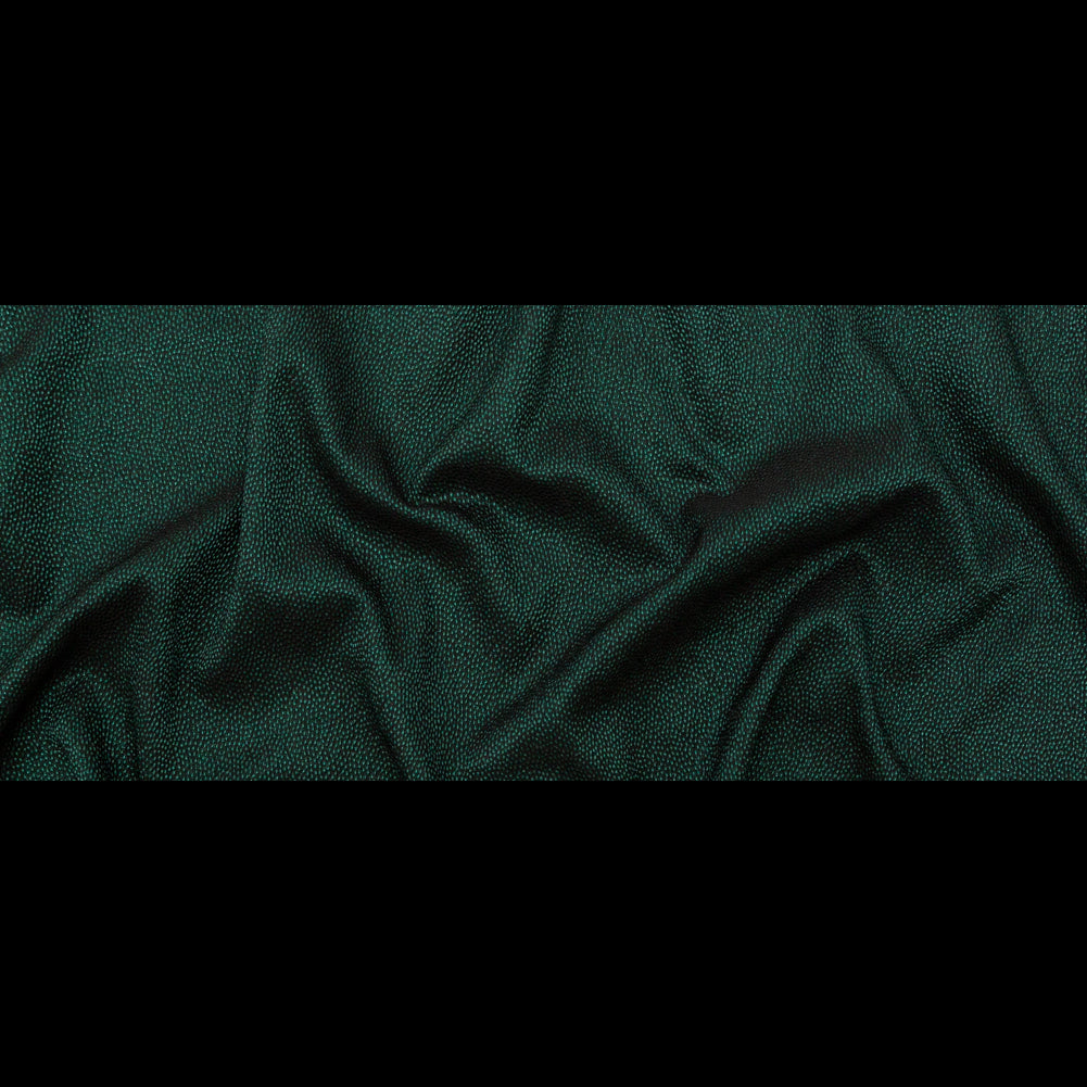 Metallic Green on Black Abstract Luxury Brocade