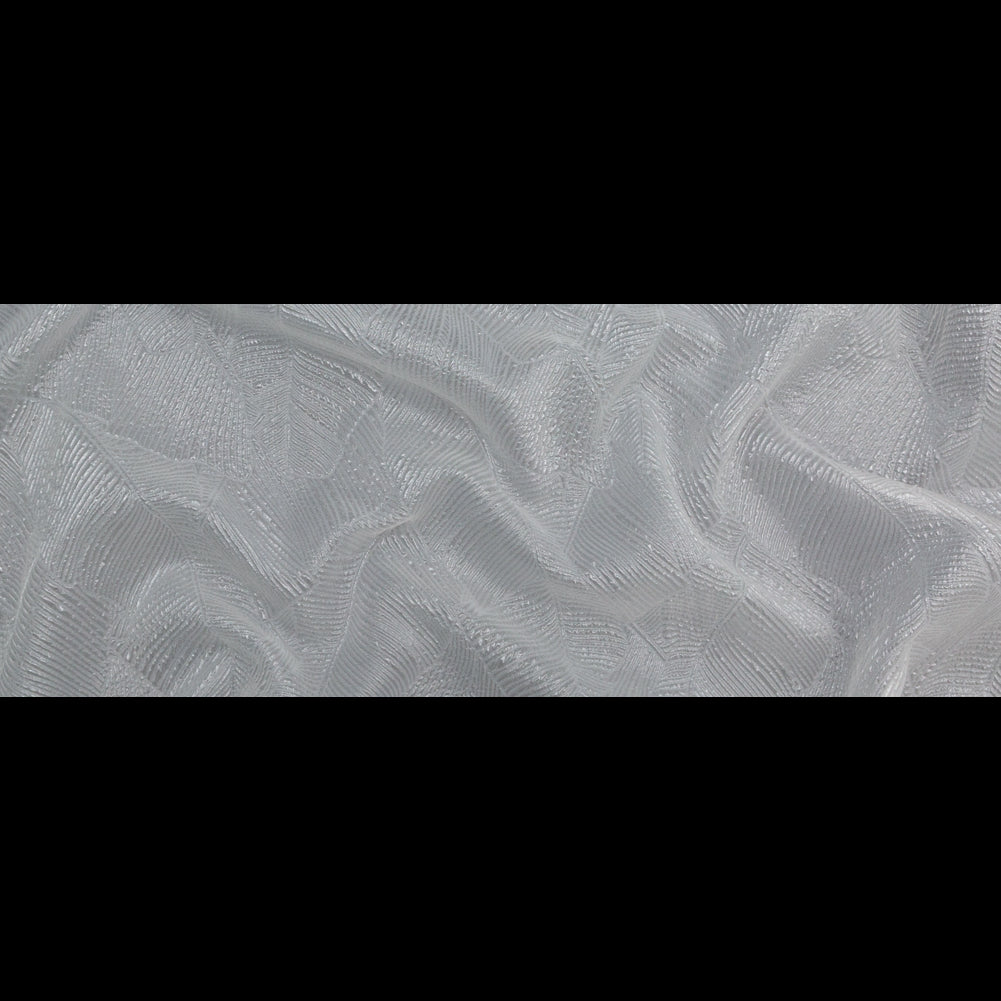 Luminous White Double-Layer Organza Brocade