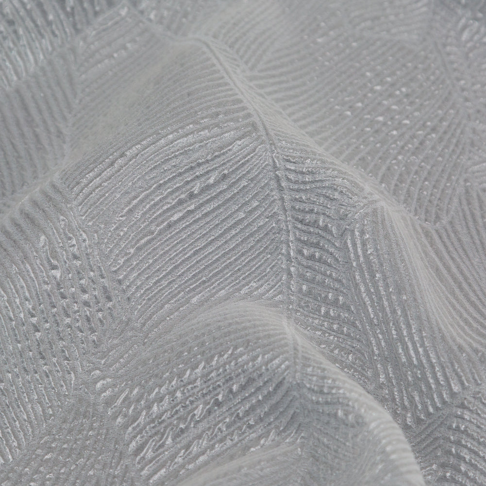 Luminous White Double-Layer Organza Brocade