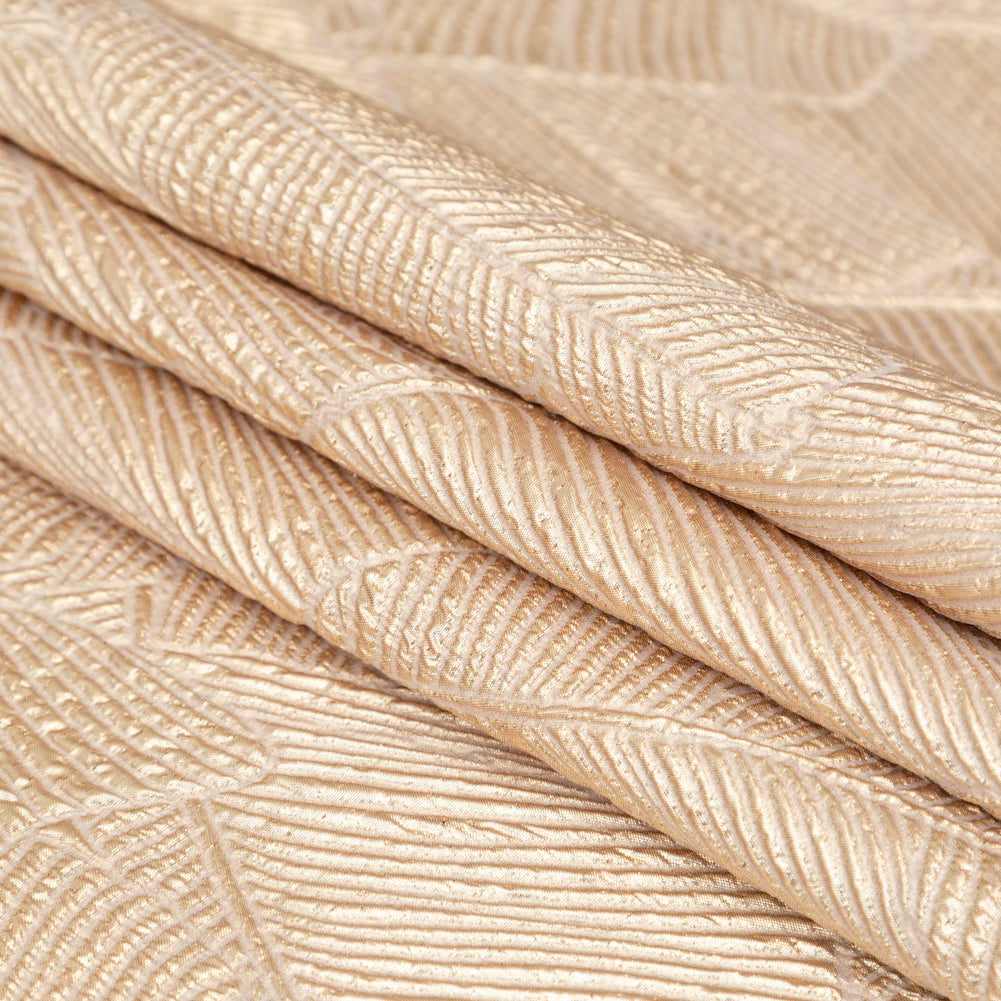 Luminous Gold Double-Layer Organza Brocade