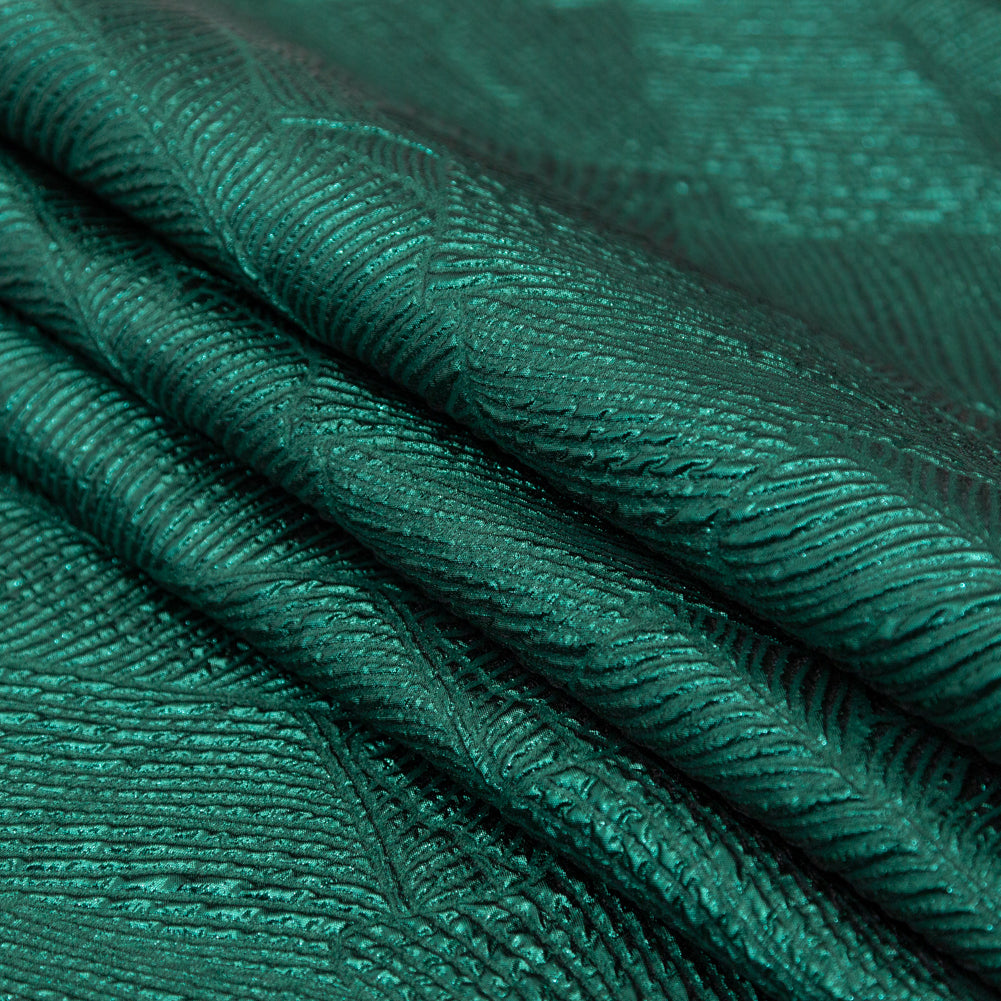 Luminous Green Double-Layer Organza Brocade