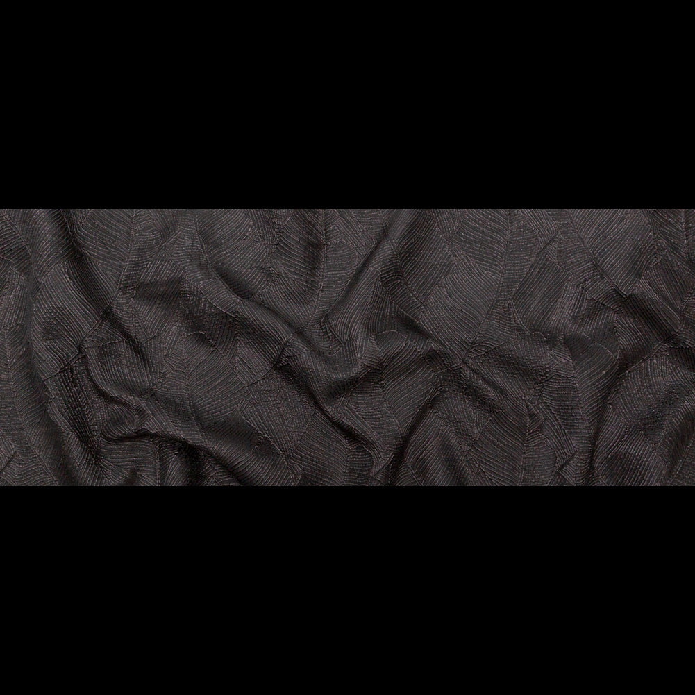 Luminous Black Double-Layer Organza Brocade