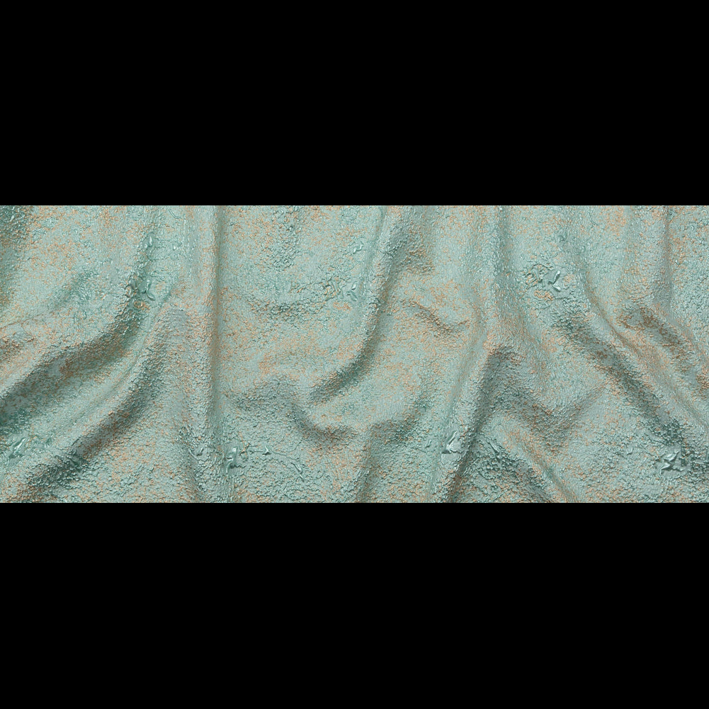 Aqua and Gold Abstract Luxury Metallic Brocade