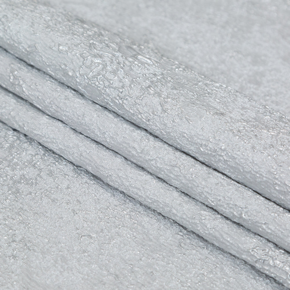White and Silver Abstract Luxury Metallic Brocade