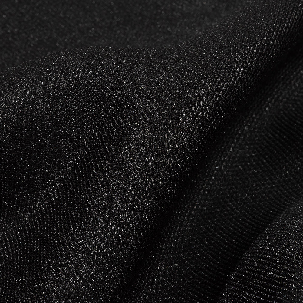 Novelty Polyester Pique - Black - Kestrel Collection