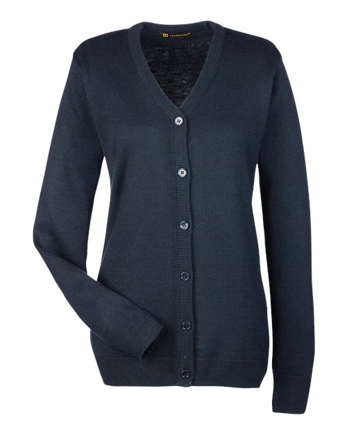 Harriton Women's Pilbloc V-Neck Button Cardigan Sweater