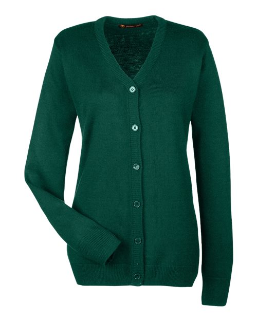 Harriton Women's Pilbloc V-Neck Button Cardigan Sweater