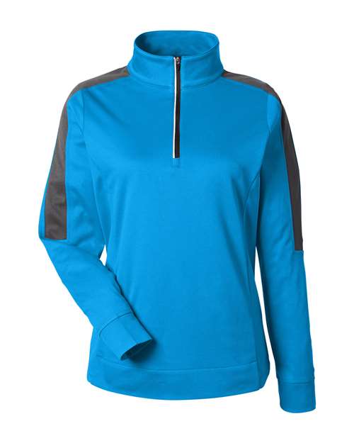 CORE365 Women's Market Snag Protect Mesh Colorblock Quarter-Zip Pullover