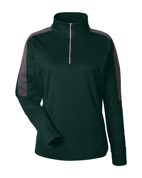 CORE365 Women's Market Snag Protect Mesh Colorblock Quarter-Zip Pullover
