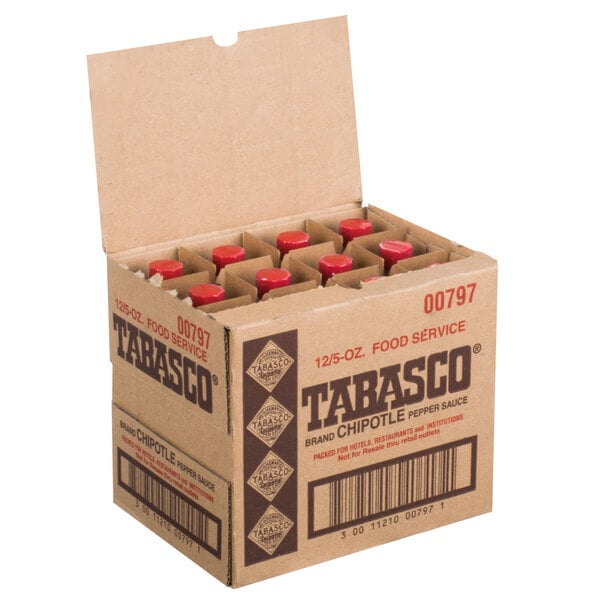 TABASCO® 5 fl. oz. Chipotle Pepper Hot Sauce - 12/Case