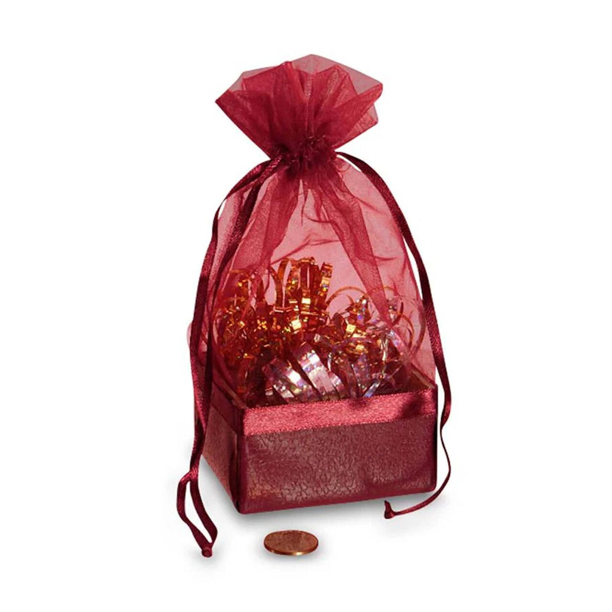 Box On The Bottom Organza Bags 2 1/2'' x 2 7/8'' x 6 1/2'' Party