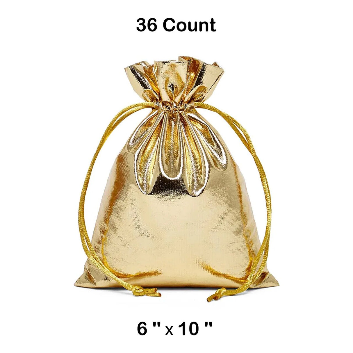 Metallic Lame Bags 6 '' x 10 '' Gold Color 12 EACH / PACKAGE