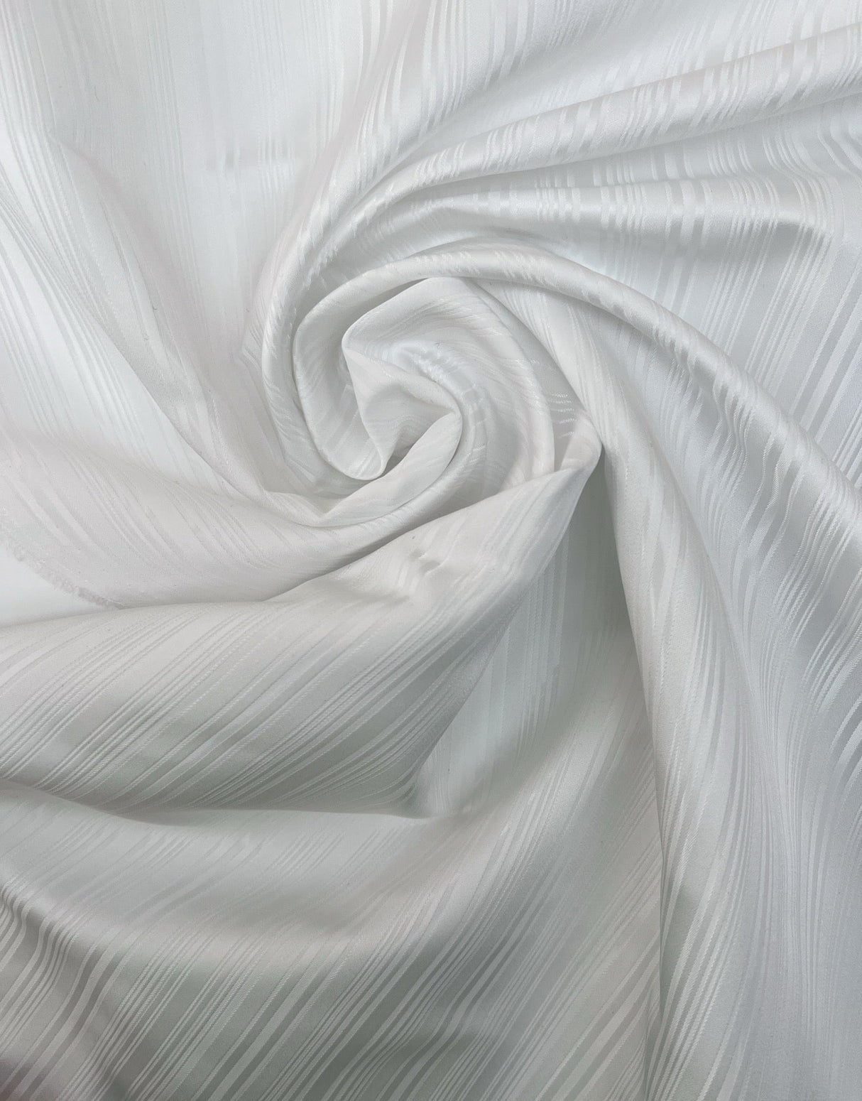 White Striped Jacquard Polyamide Fabric