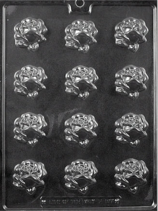 Pretty Bite Size Rose With Leaves Chocolate Mold