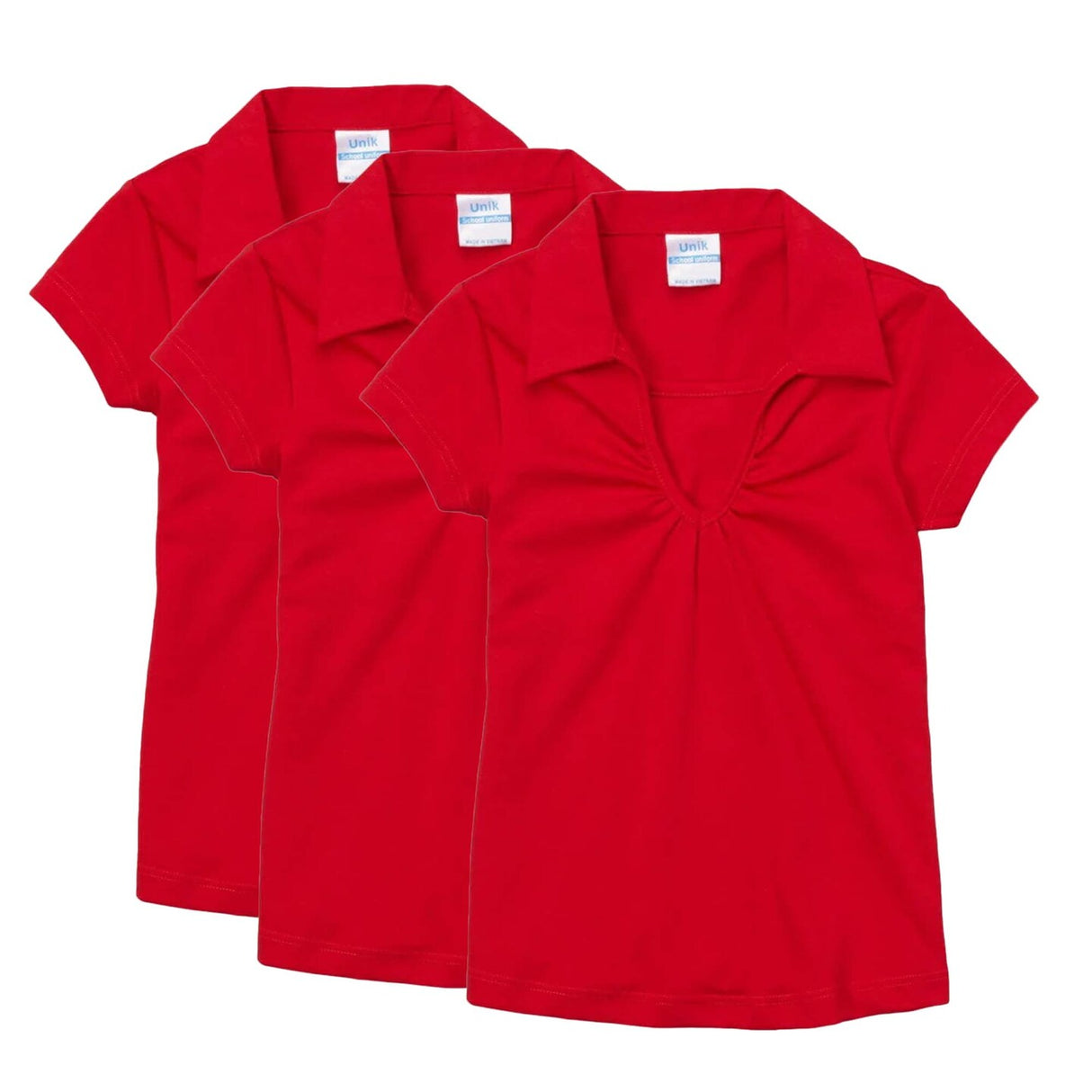 Girl's Uniform V Neck Collar Shirt