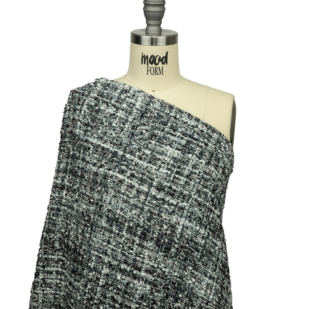 Viscose and Acrylic Chenille Tweed - Phantom, Gray and White - Newcastle Collection