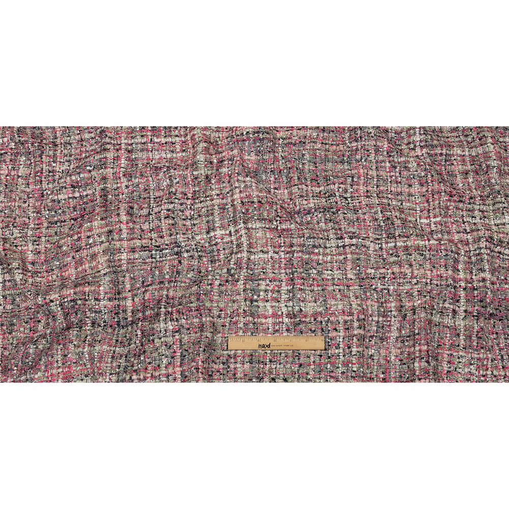 Viscose and Acrylic Chenille Tweed - Gray, Pale Sage and Orchid Pink - Newcastle Collection