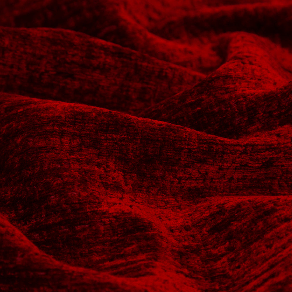 Sinful Red Polyester Upholstery Chenille