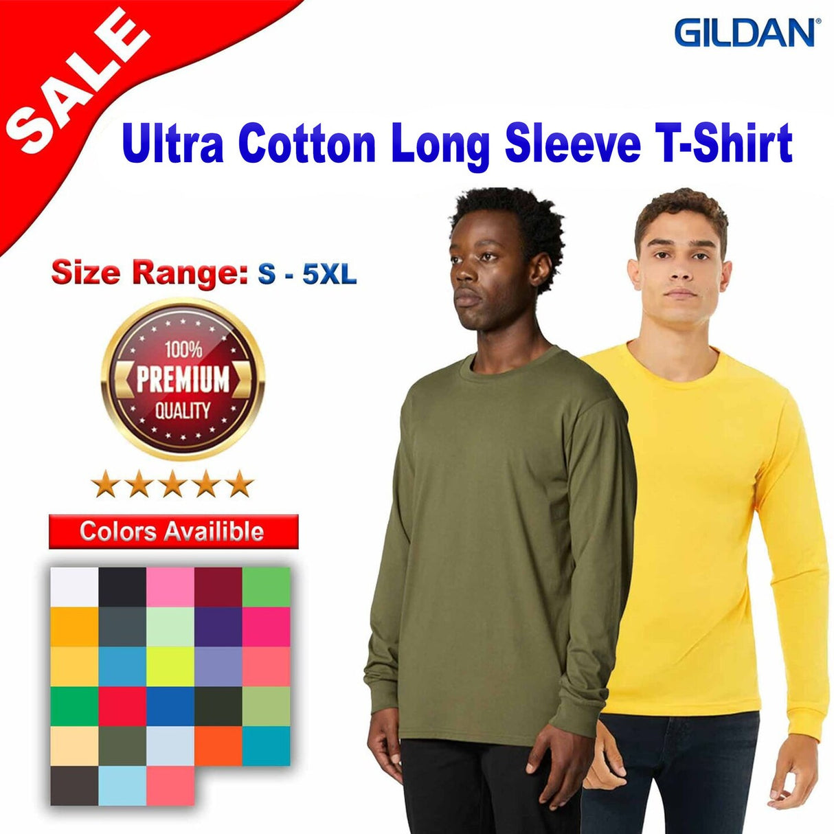 Gildan® Ultra Cotton Long Sleeve Crew-Neck T-Shirt