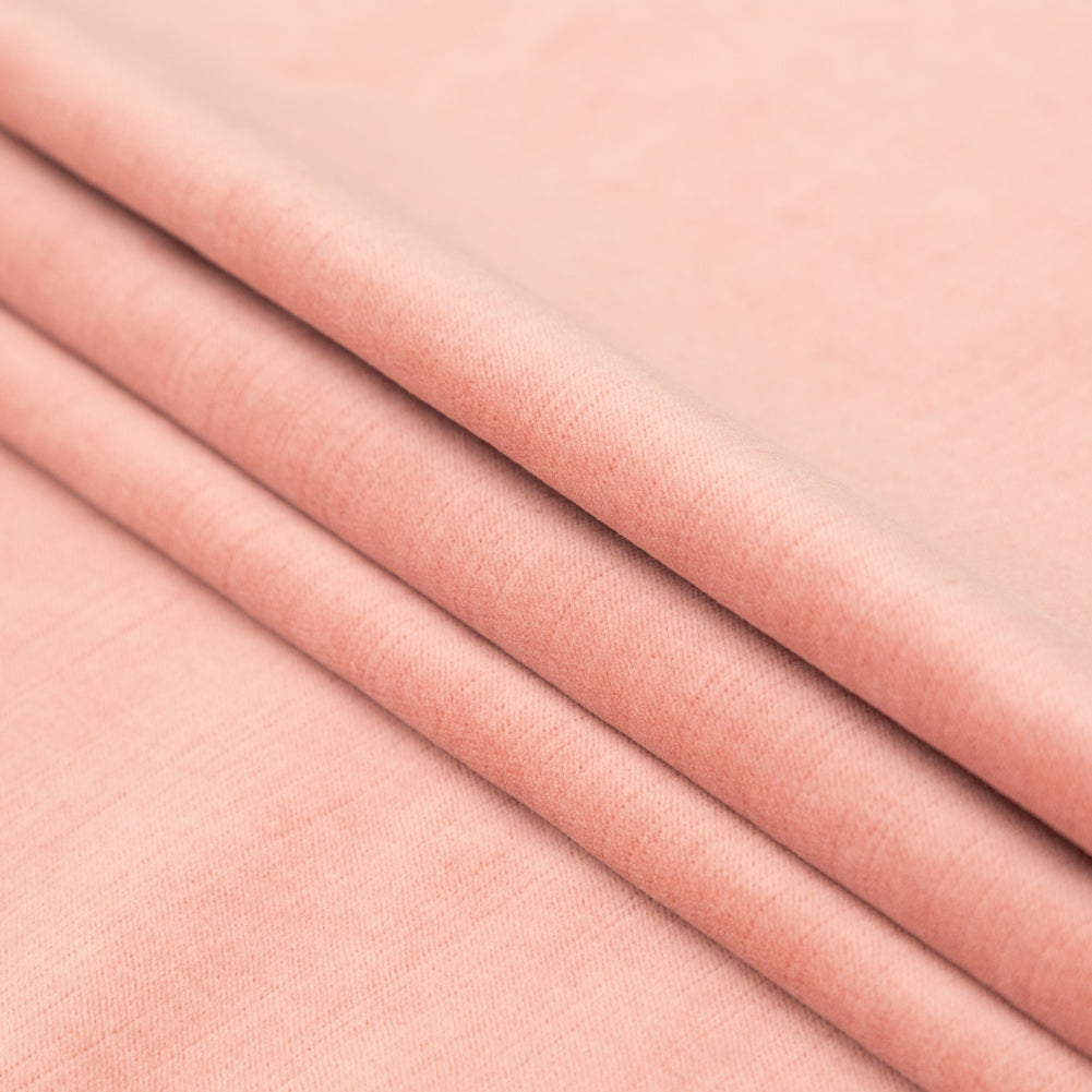 Petal Pink Velvet with Imitation Dupioni Backing