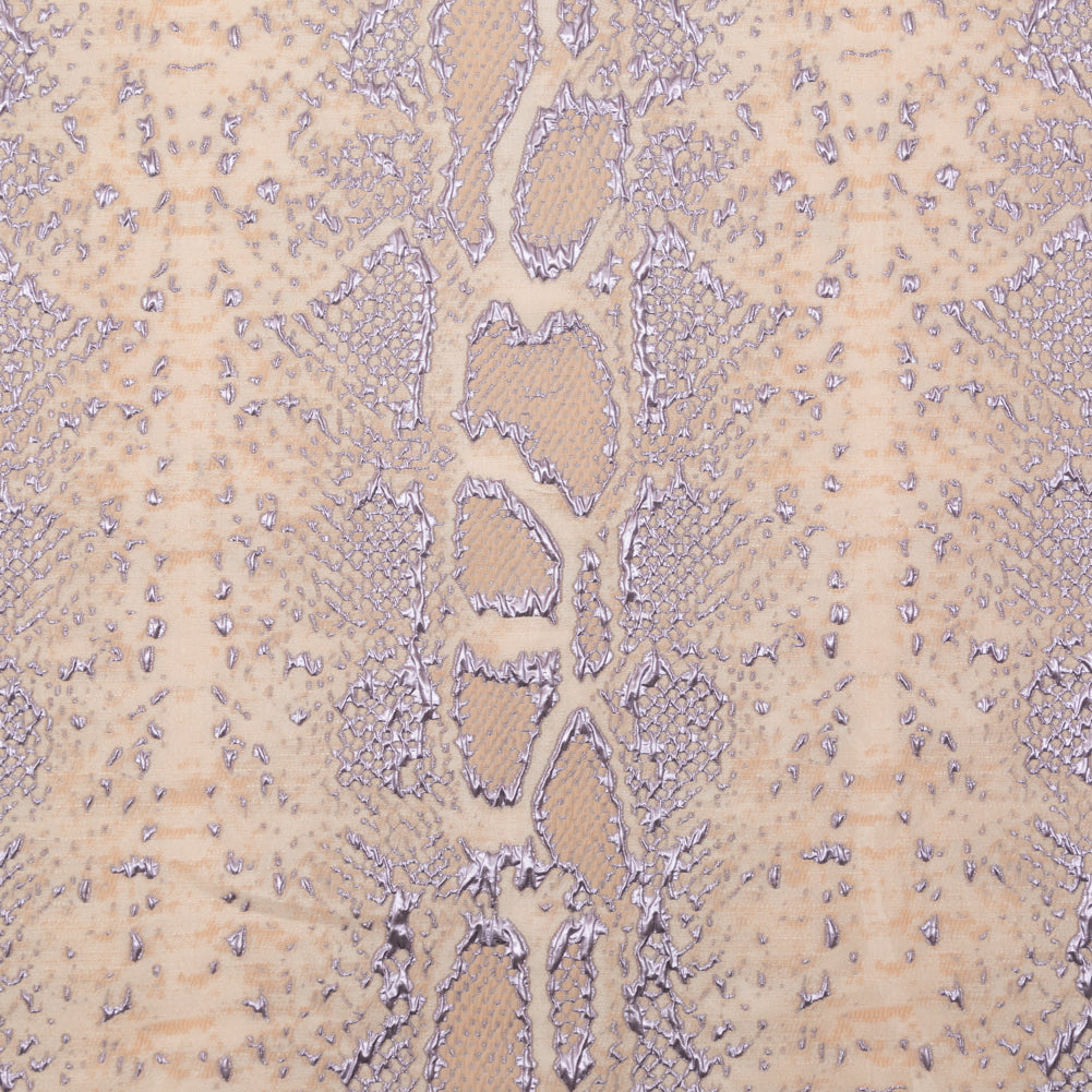 Metallic Lavender and Pink Tint Reptilian Luxury Brocade