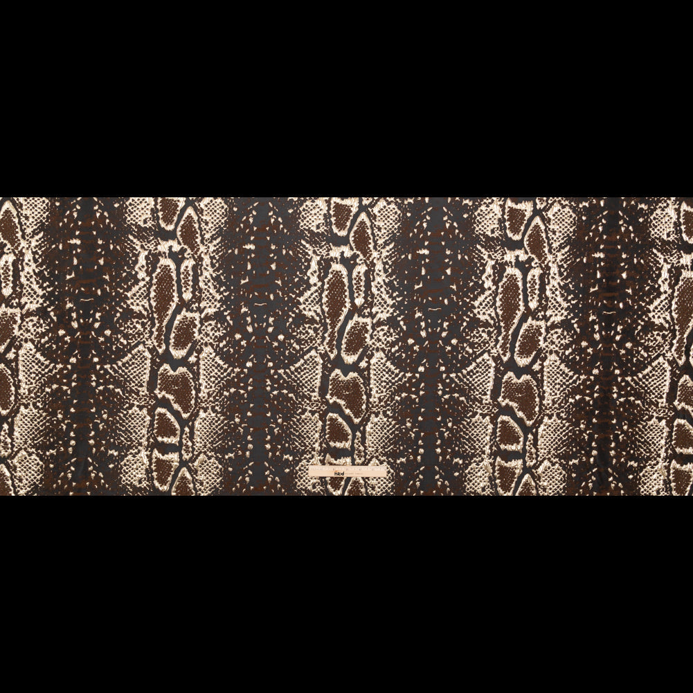 Metallic Gold Black and Brown Reptilian Luxury Brocade
