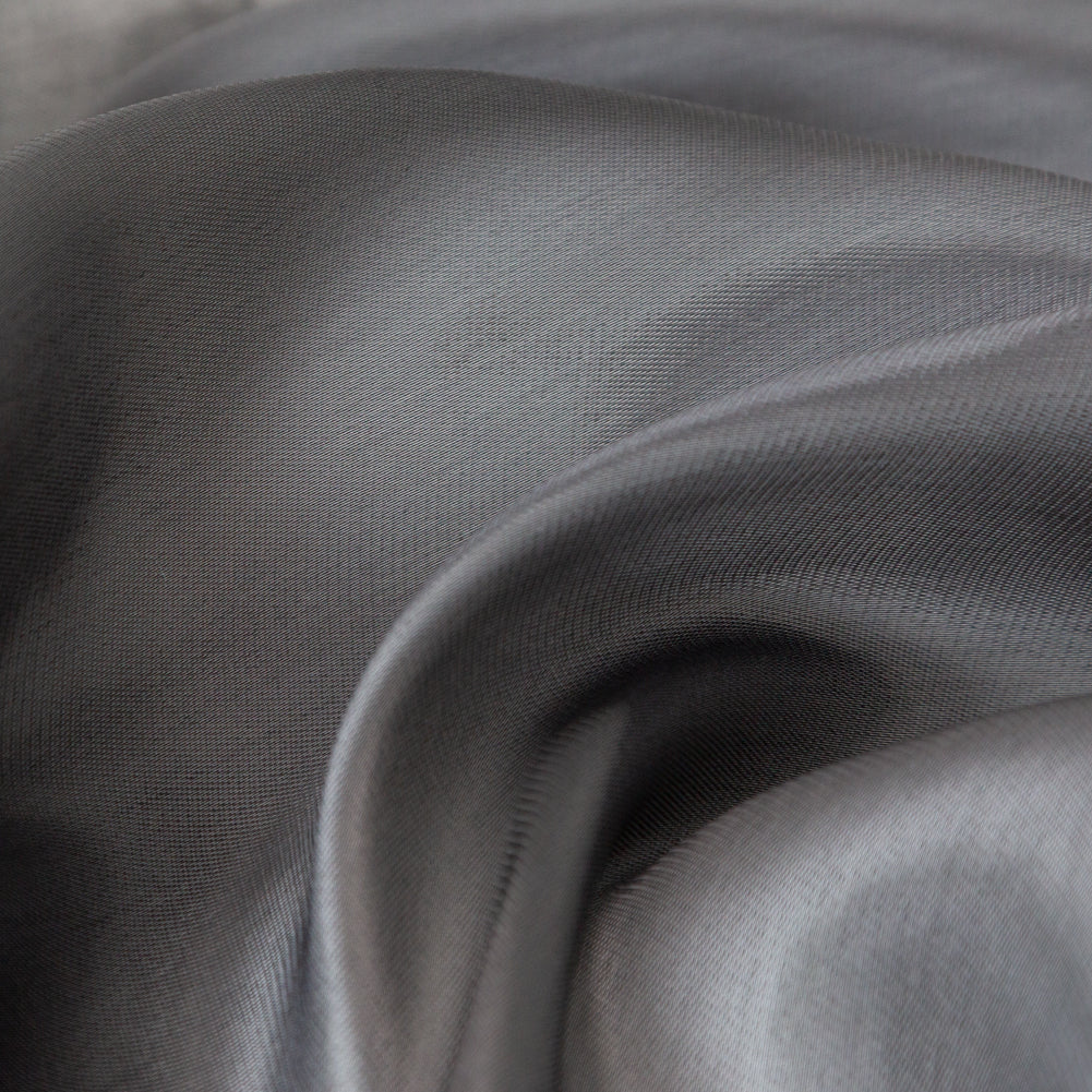 Satin-Faced Twill Organza - Luminous Dark Slate - Anise Collection