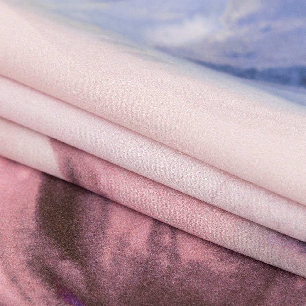 Mood Exclusive Italian Pale Pink Abstract Floral Silk Charmeuse