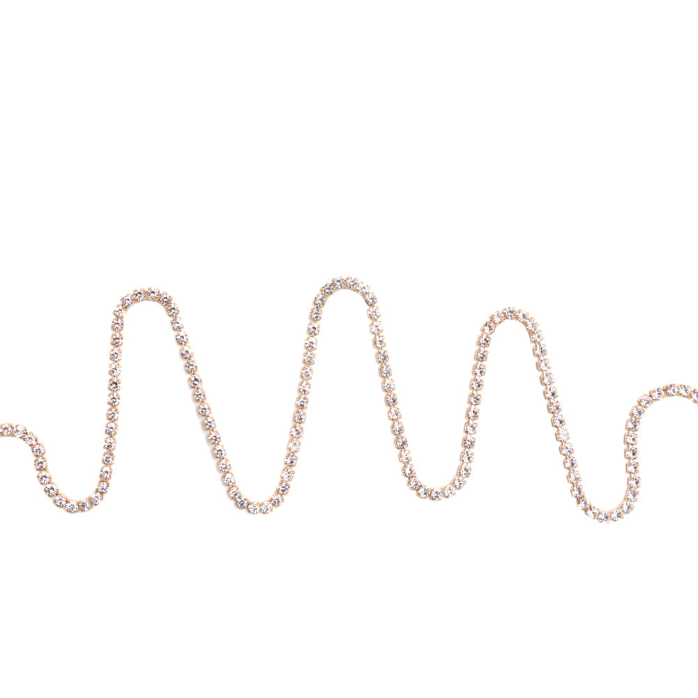 Italian Crystal and Gold Rhinestone Trim - SS12/3MM